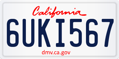 CA license plate 6UKI567