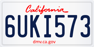 CA license plate 6UKI573
