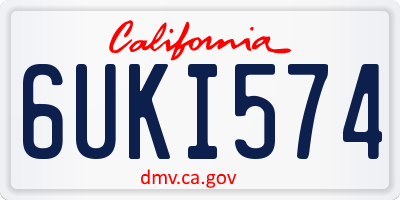 CA license plate 6UKI574