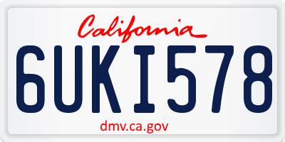 CA license plate 6UKI578