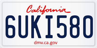 CA license plate 6UKI580