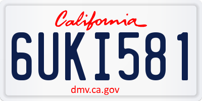 CA license plate 6UKI581