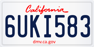 CA license plate 6UKI583