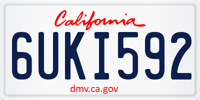 CA license plate 6UKI592