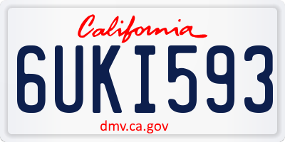 CA license plate 6UKI593