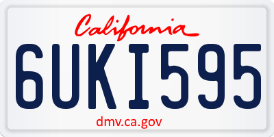 CA license plate 6UKI595
