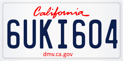 CA license plate 6UKI604