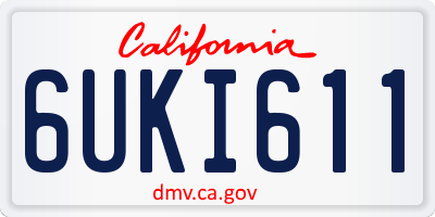 CA license plate 6UKI611
