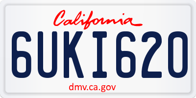 CA license plate 6UKI620