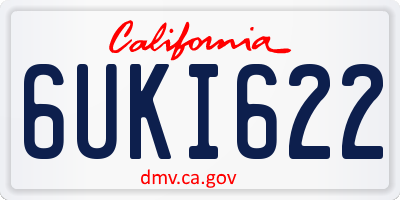 CA license plate 6UKI622