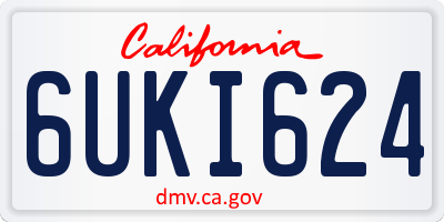 CA license plate 6UKI624