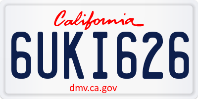 CA license plate 6UKI626