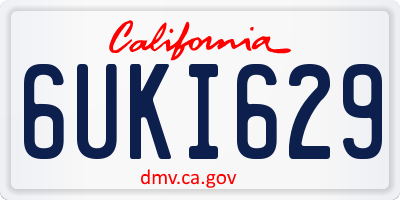 CA license plate 6UKI629