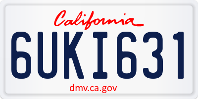 CA license plate 6UKI631