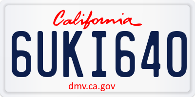 CA license plate 6UKI640