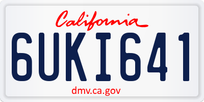 CA license plate 6UKI641