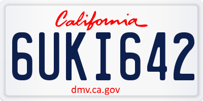 CA license plate 6UKI642