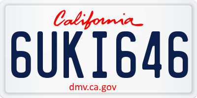 CA license plate 6UKI646
