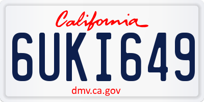 CA license plate 6UKI649