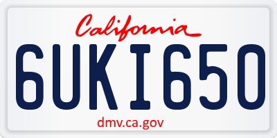 CA license plate 6UKI650