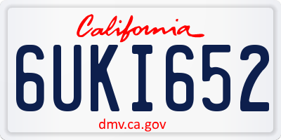 CA license plate 6UKI652