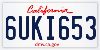 CA license plate 6UKI653