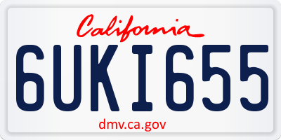 CA license plate 6UKI655