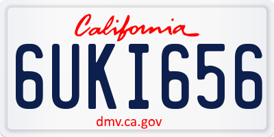 CA license plate 6UKI656