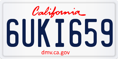CA license plate 6UKI659