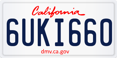 CA license plate 6UKI660