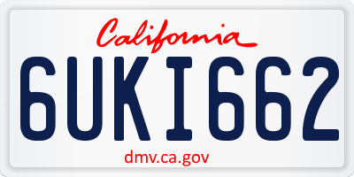 CA license plate 6UKI662