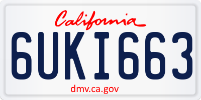 CA license plate 6UKI663