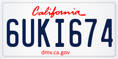 CA license plate 6UKI674