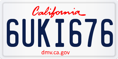 CA license plate 6UKI676