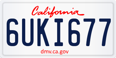 CA license plate 6UKI677