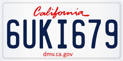 CA license plate 6UKI679