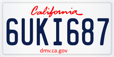 CA license plate 6UKI687