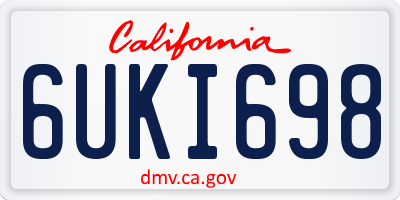 CA license plate 6UKI698