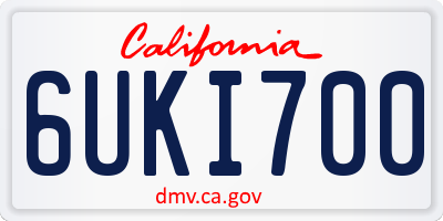 CA license plate 6UKI700