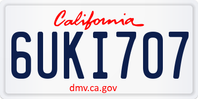 CA license plate 6UKI707