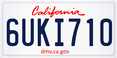 CA license plate 6UKI710