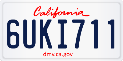 CA license plate 6UKI711