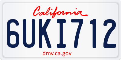 CA license plate 6UKI712