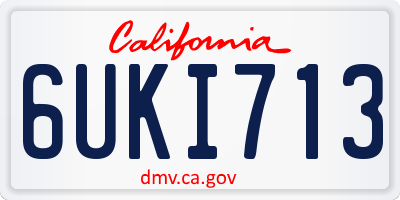 CA license plate 6UKI713