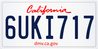 CA license plate 6UKI717