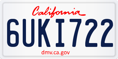 CA license plate 6UKI722