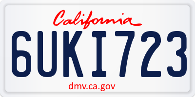 CA license plate 6UKI723