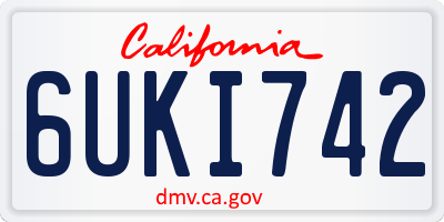 CA license plate 6UKI742