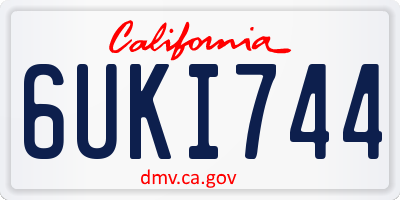 CA license plate 6UKI744