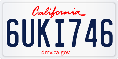 CA license plate 6UKI746